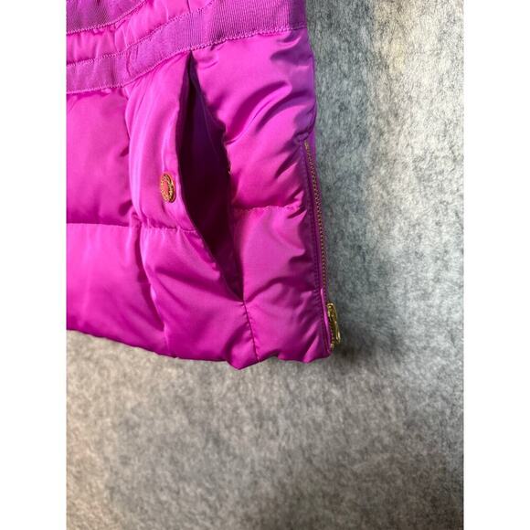 Lilly Pulitzer Kate Purple Gold Puffer Vest Floral Lining - Small Style 73540 - Picture 2 of 9